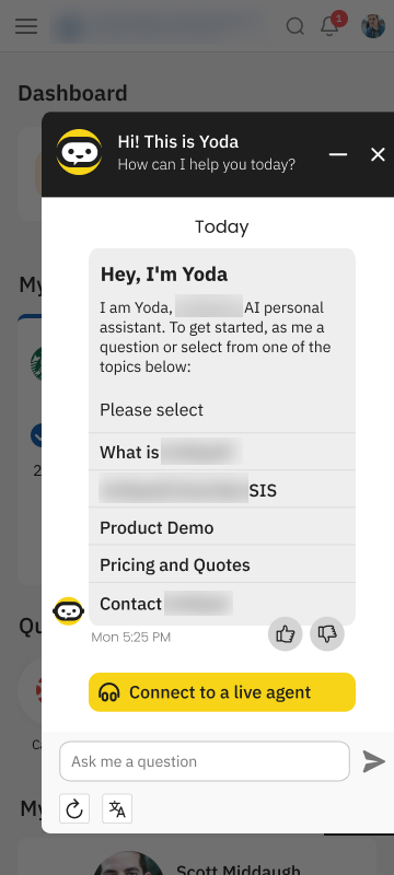 Mobile AI assistant chat
